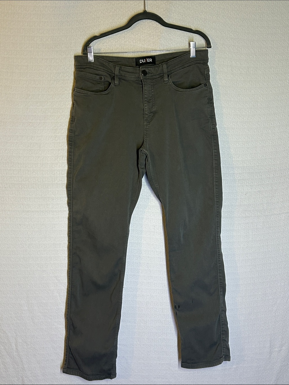DU/ER Men's Slim Fit Jeans in Olive waist 34/32